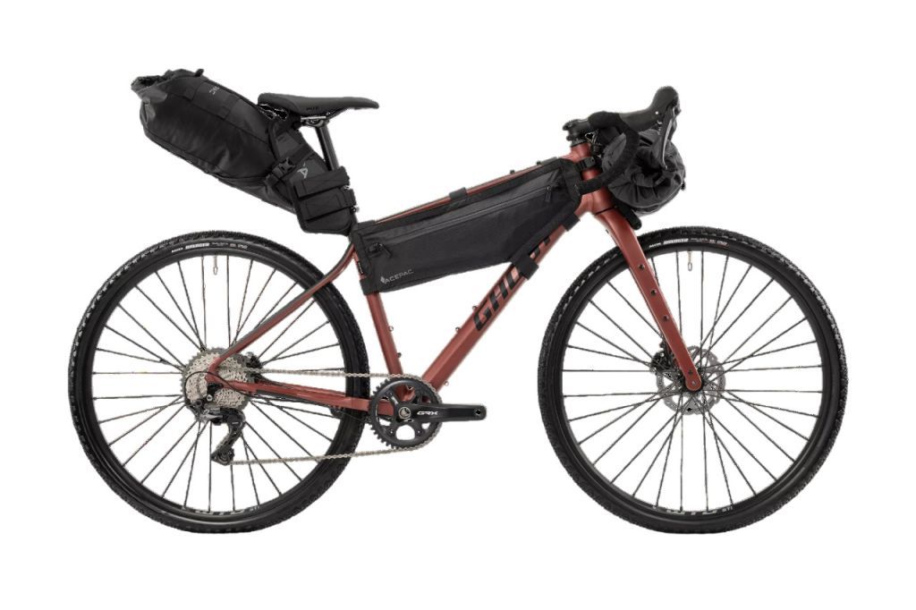 Vélo Gravel Ghost Asket Advanced EQ AL U rouge avec Kit de sacoches inclus