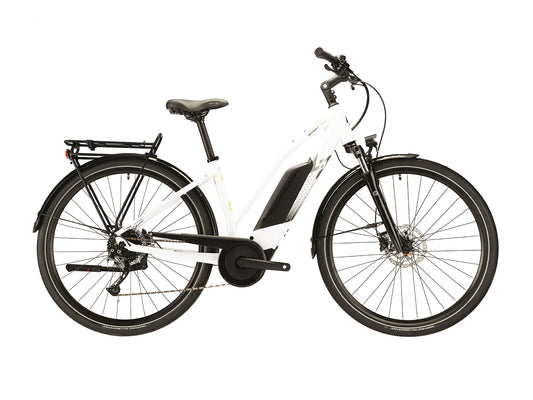 Vélo Electrique VTC Vae Lapierre Overvolt femme trekking 6.4 blanc