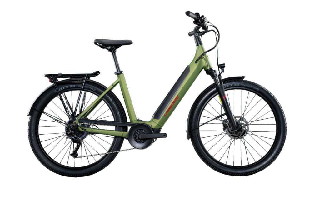 Vélo Electrique VTC Vae Lapierre E-Explorer 4.5 Low cadre ouvert Kaki